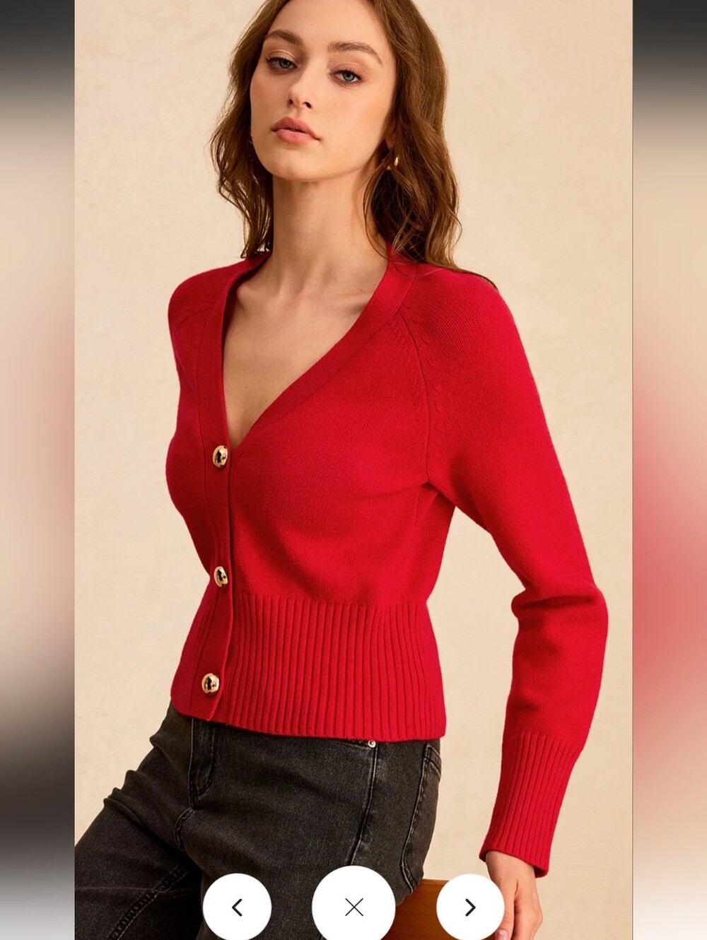 Commense NWTs V-Neck Button-Front Knit Cardigan